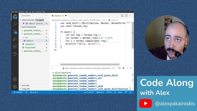 Rust Cookbook: Generate random numbers with given distribution смотреть онлайн