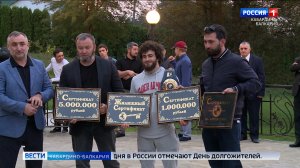 В Нальчике встретили чемпиона мира по вольной борьбе Исмаила Мусукаева