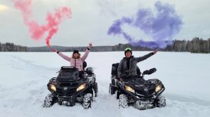 На квадроцикле зимой по снегу