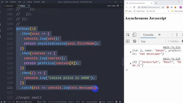 8.Using Async await | Asynchronous javascript in Bangla