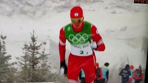 Зимняя Олимпиада. Александр Большунов разбирается с норвежцем