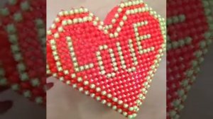 Шкатулка сердечка из бусин