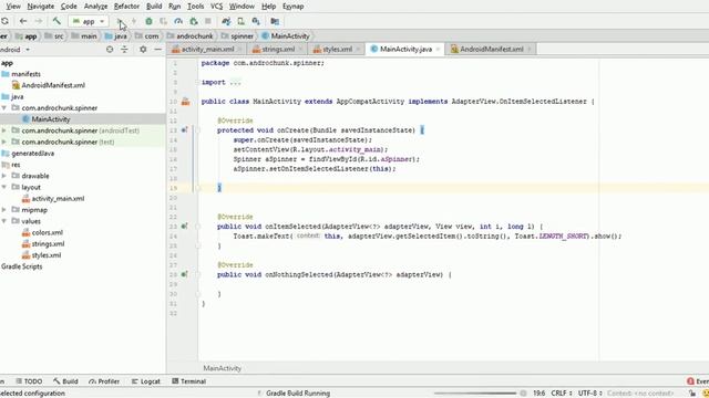 spinner android studio tutorial