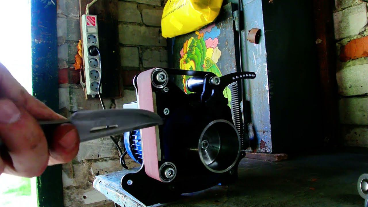 Заточка ножа на гриндере "Удачный"