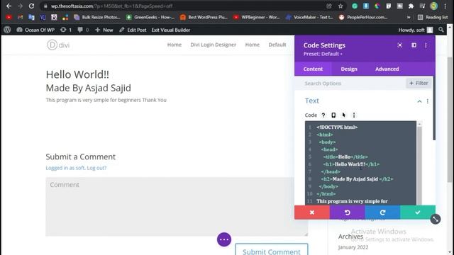 How to Add HTML in Blog With Divi Builder in WordPress | Divi Page Builder Tutorial 2022 смотреть онлайн