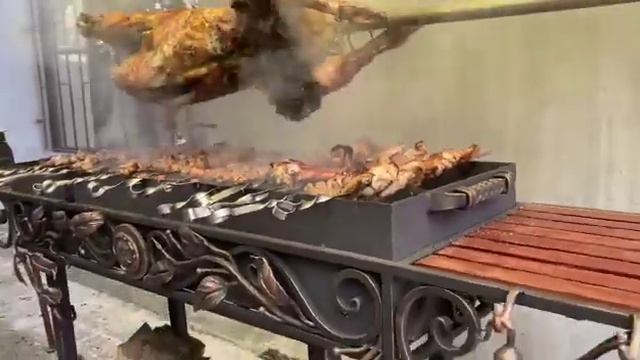 Шашлычки на новом, крутом мангале. смотреть онлайн