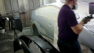 Покраска авто в серебристый металлик Toyota Prius