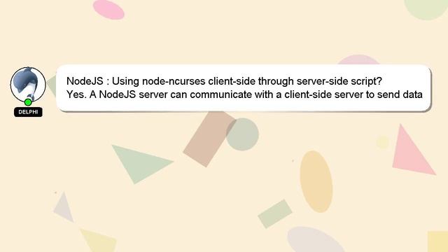 NodeJS : Using node-ncurses client-side through server-side script?