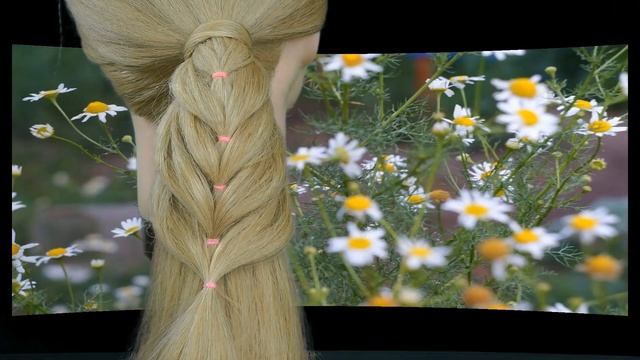 Прическа Ажурный хвост-коса из волос. смотреть онлайн