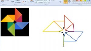 How to Draw Google Photos logo in ms paint