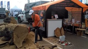 Пилим слэбы из дуба для столов с помощью ЭПЧ-3.Гигант за 1,5 минуты