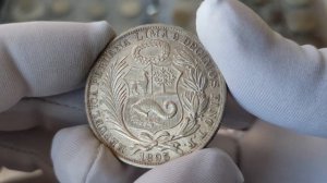 ?? Серебряный соль Республики Перу 1895 года