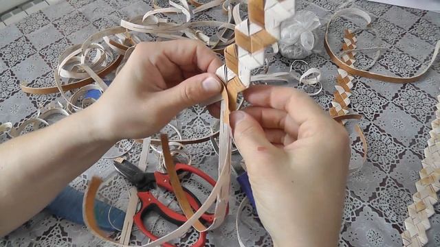 ОЧЕЛЬЕ ИЗ БЕРЕСТЫ. Плетение двумя лентами