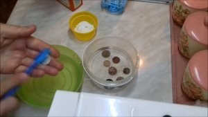 Чистка мельхиоровых или медно-никелиевых монет №16.