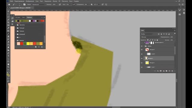 Procreate vs Photoshop. Перерисовываю  персонажа  в фотошопе  отрисованного ранее в прокриэйт.