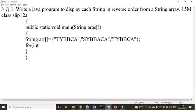 Q.No. 12.A.Write a java program to display each String in reverse order from a String array. TYBBAC смотреть онлайн