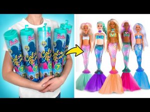 Распаковка Барби-русалок, меняющих цвет мультик и игрушки для детей 0+