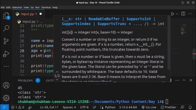 14.Taking User Input and string formatting in Python - Python Beginner Boost