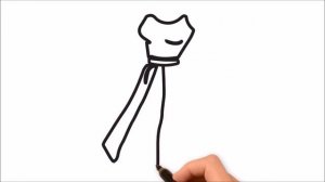 How to Draw a Dress Easy step by step / Как нарисовать платье