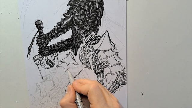Drawing Guts in Berserker Armor from Berserk - Timelapse | Red Hawk смотреть онлайн