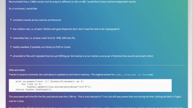 Order-invariant hash in Python