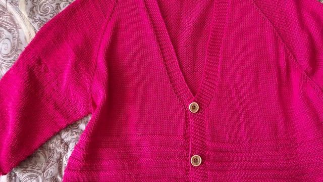 Джемпер сетка спицами ч.2. Переделка кардигана из хлопка. смотреть онлайн