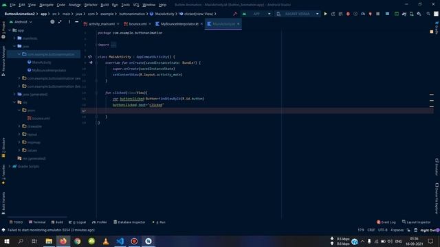 Easily Add Animation to Button/Text in Android Studio Using Kotlin/Java | Button Click Effect Kotli