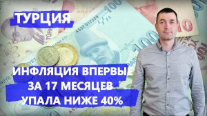 Инфляция в Турции впервые за 17 месяцев упала ниже 40%