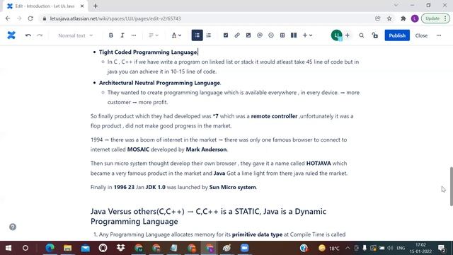 Session 2 - Java History, Java Vs Others, C,C++