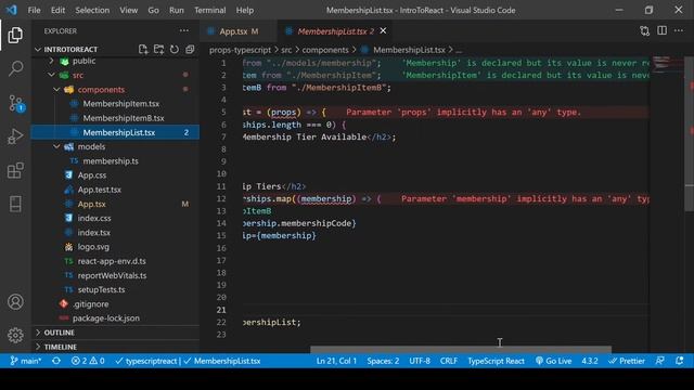 Intro to ReactJS - Part 4b - Array - Typescript смотреть онлайн