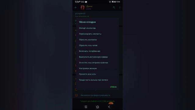 Режим разработчика в Telegram. Development tools in Telegram