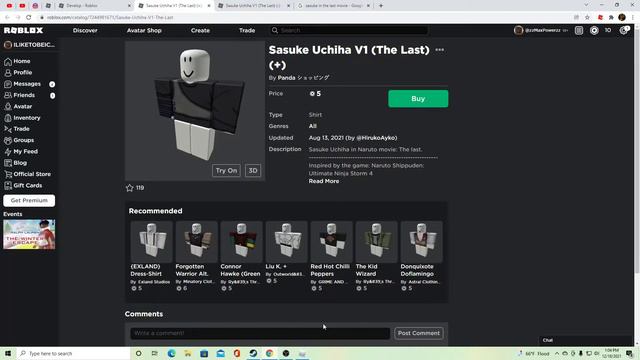 How To Dress Up As Sasuke From The Last Movie In Shindo Life смотреть онлайн