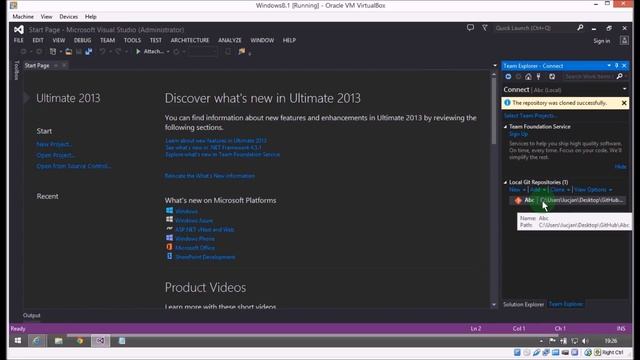 Using GitHub with Visual Studio 2012 / 2013 / 2015 смотреть онлайн
