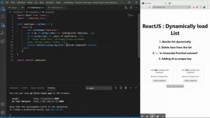 For Loop | Delete item in list in React JS : Part 11