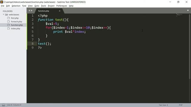 Userdefine functions in php #1