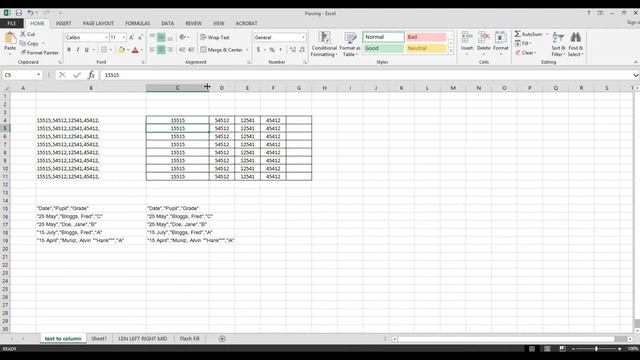 Parsing Data with Microsoft Excel  Part 1