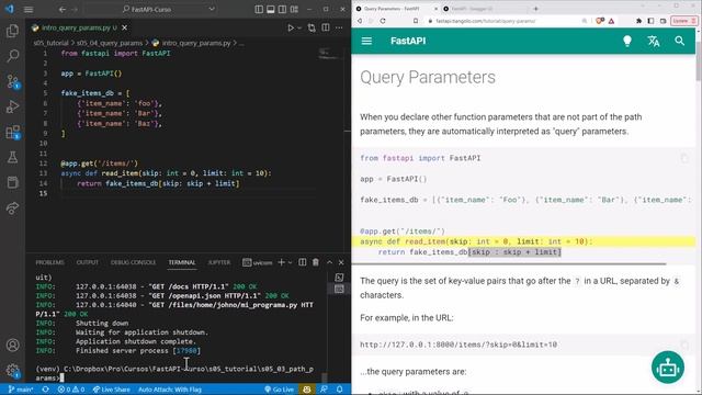 FastAPI Curso: 52 Consulta en una Pseudo-Base de Datos Usando Parámetros de Consulta (Query Params) смотреть онлайн