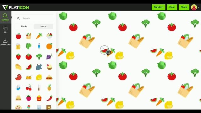 Создание паттерна за 3 минуты на сайте flaticon.com