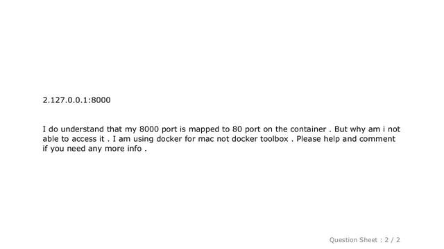 Django : Can't connect to server running inside docker container (Docker for mac) смотреть онлайн