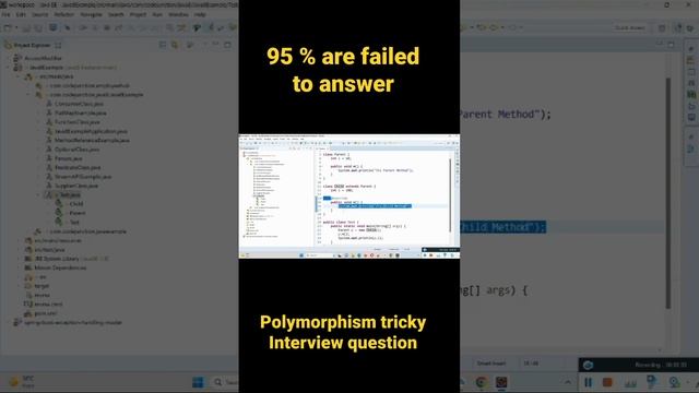 Tricky Polymorphism question || Java Interview Questions