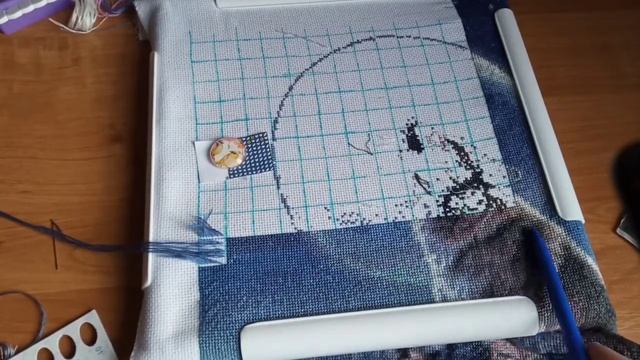 ~18 Вышивальная неделя, продвижение набора вой волка. Вязка свитер для дочки. смотреть онлайн