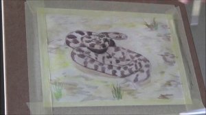 кошачья змея гуашью 1