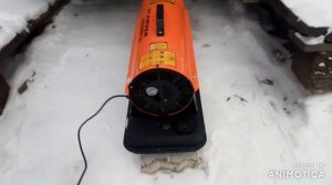 Отогреваю автомобиль в -25 градусов солярной тепловой пушкой.