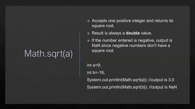 Math class - JAVA
