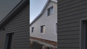 Обшивка дома металлосайдингом.Евробрус белеёный дуб.