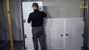 Установка гаражных секционных ворот RYTERNA с калиткой