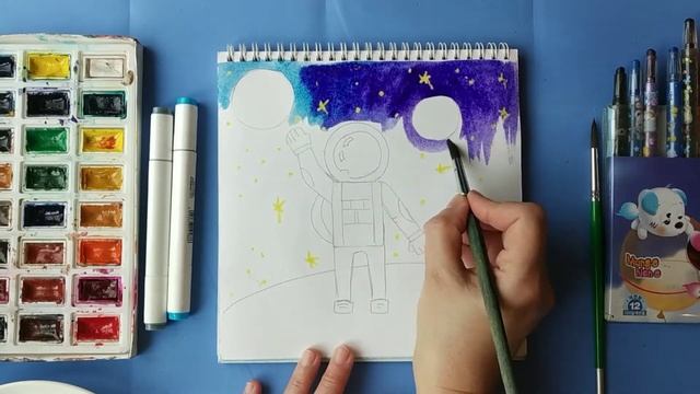Как нарисовать космонавта смотреть онлайн