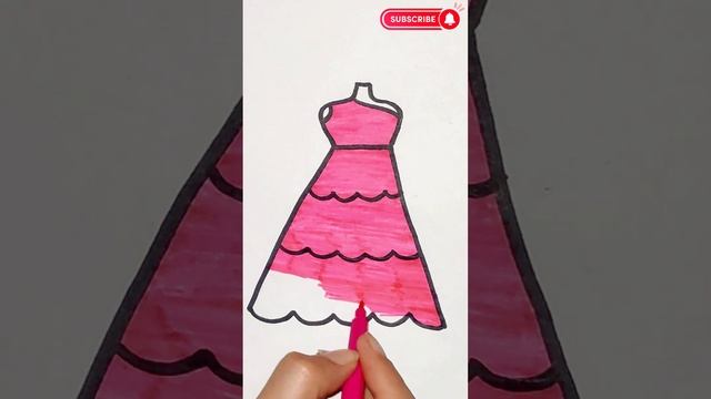 ??"Sparkling Pink Glitter Frock Drawing for Kids | Fun Art Tutorial!"? #drawing #kidssong #kidsart