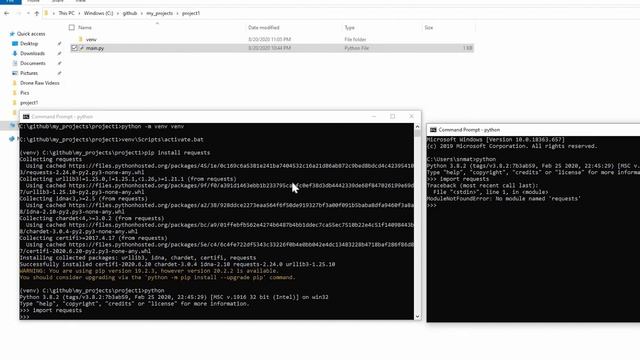 Python 3 Virtual Environments using built-in VENV and PIP freeze/install
