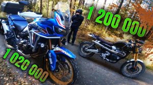 Мотоциклы за 1 200 000 загнали в грязь. Africa Twin vs Triumph Scrambler 2019.